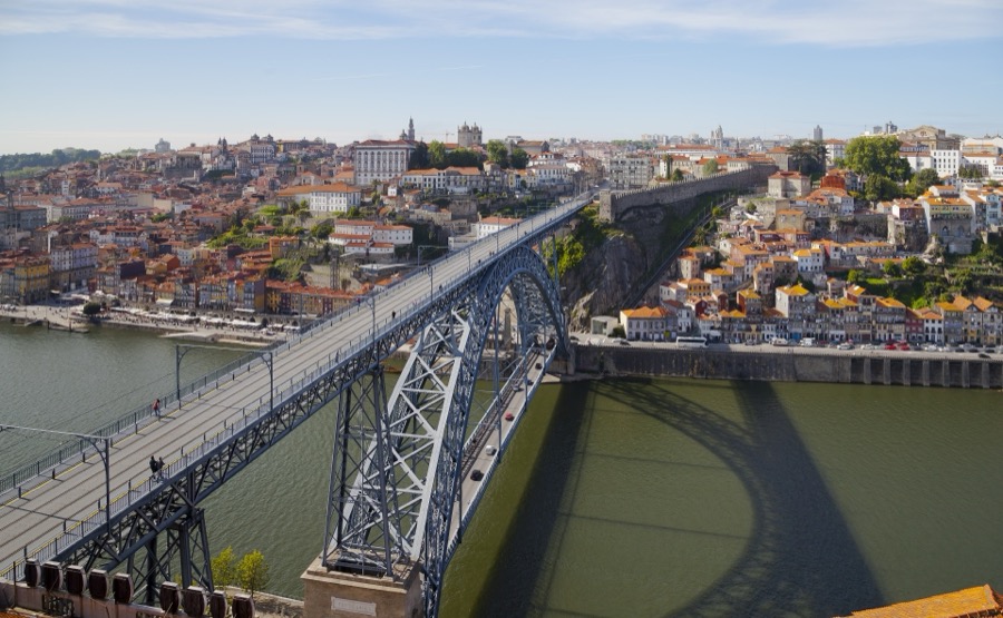 Porto Ribeira waterfront and Dom Luís I bridge